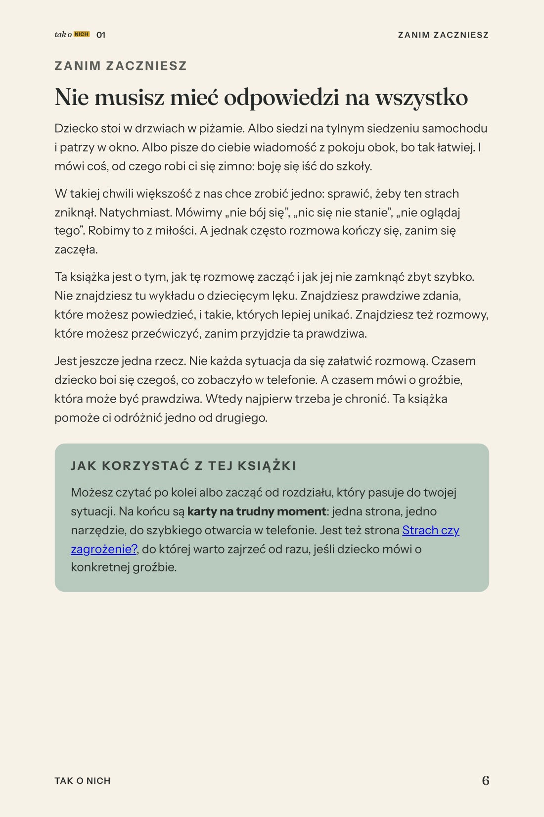 Mamo, boję się iść do szkoły: strona 6, Zanim zaczniesz